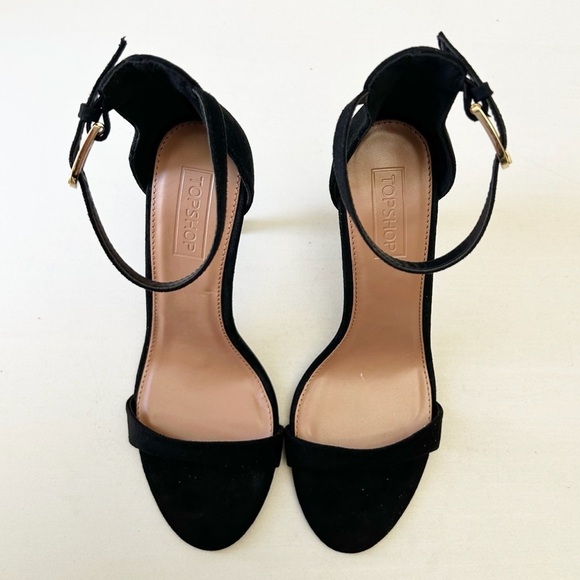 Topshop Black Ankle Strap High Heels Elegant Stilettos Sandals Size 7.5 UNWORN - Picture 4 of 15
